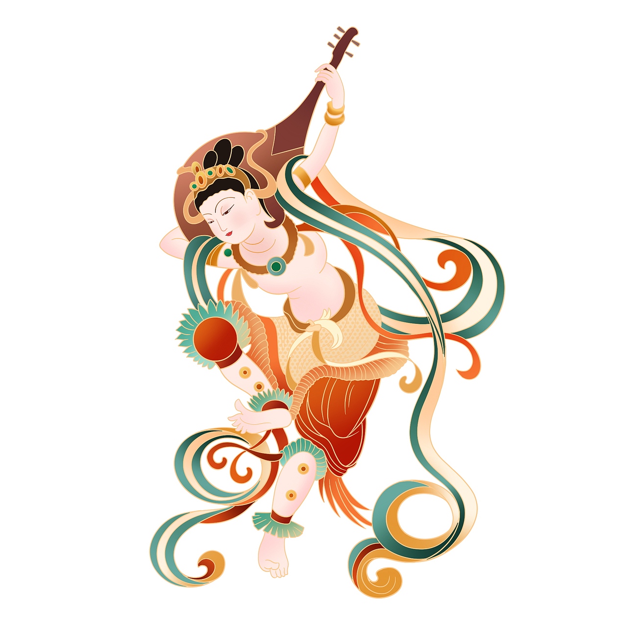 敦煌国潮风系列插画