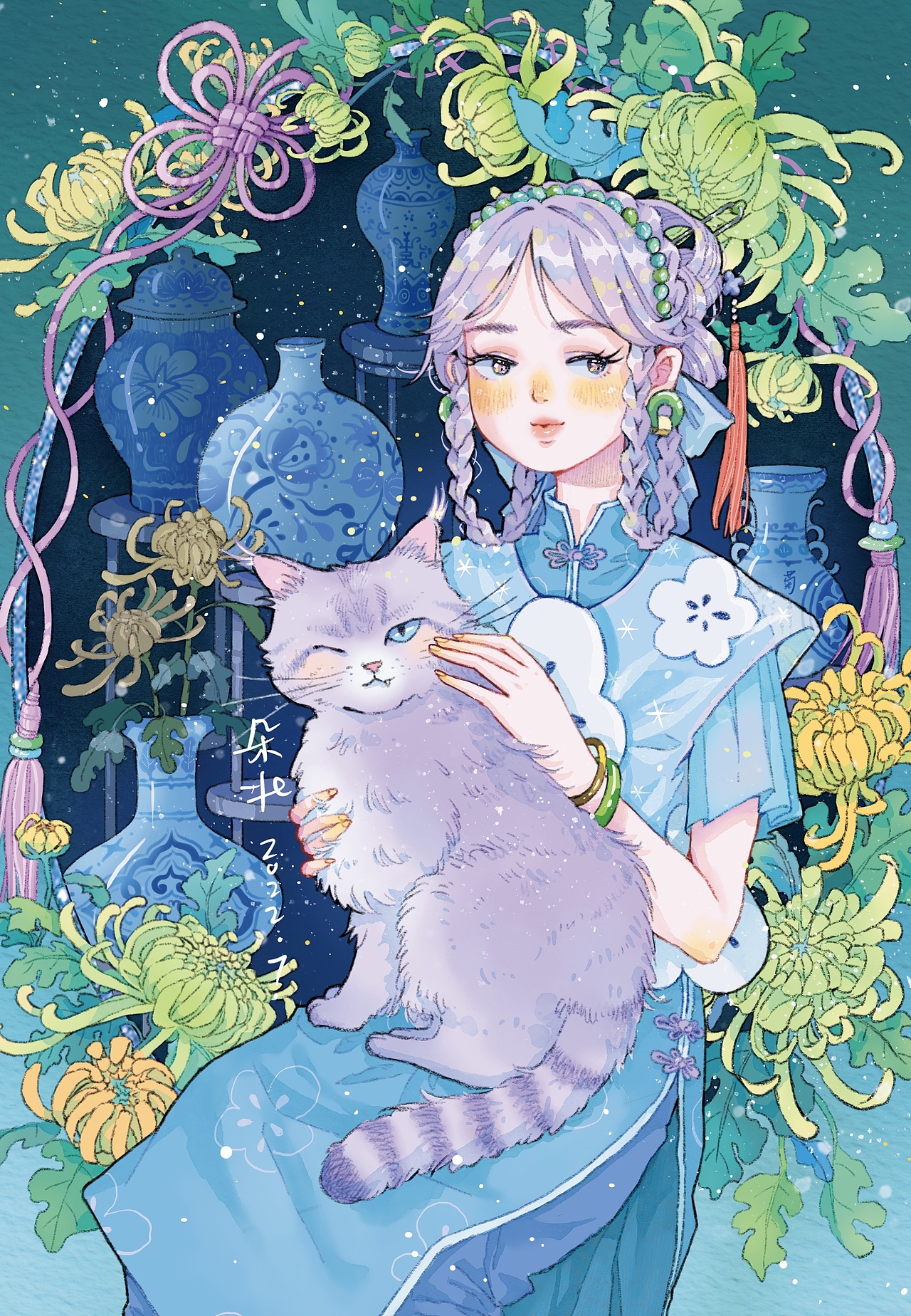 【新风格尝试】新中式梅兰竹菊主题插画