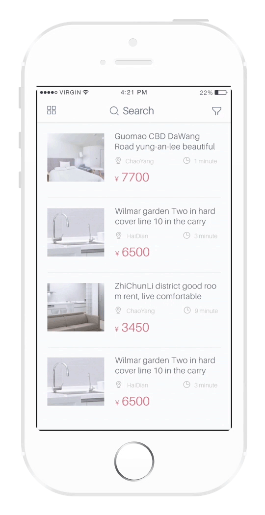 rent app 租房应用设计（dribbble 100days）（图ZNTA5NjU0ODA=） - APP界面 - 站酷设计师UILEO_原创素材 - 站酷ZCOOL