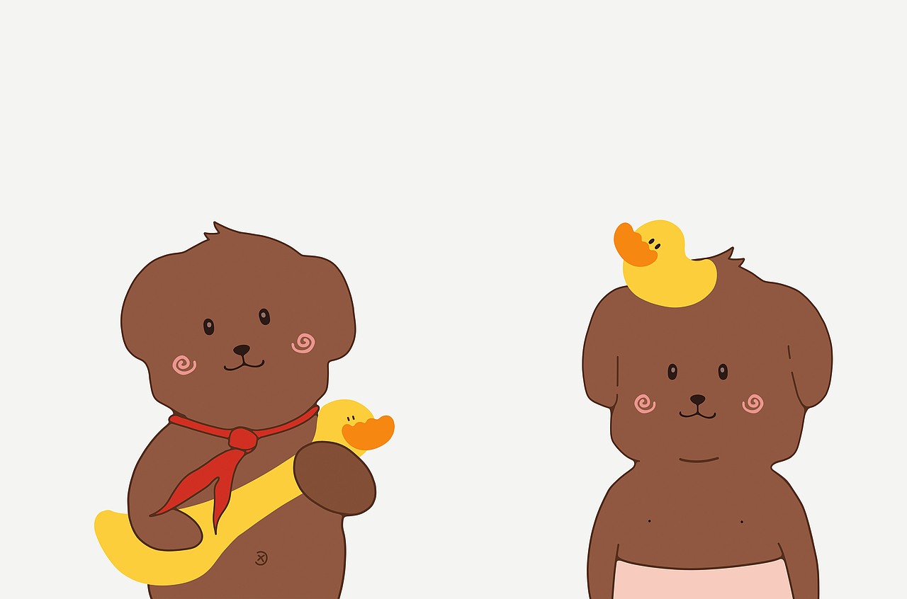 原创插画 |洗浴小狗和小黄鸭（图ZMzE0NDQ1MDU2） - 商业插画 - 站酷设计师想变小猫zz原创素材 - 站酷ZCOOL