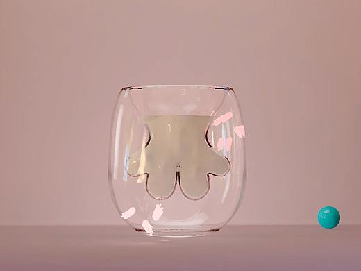 C4D建模 猫爪杯