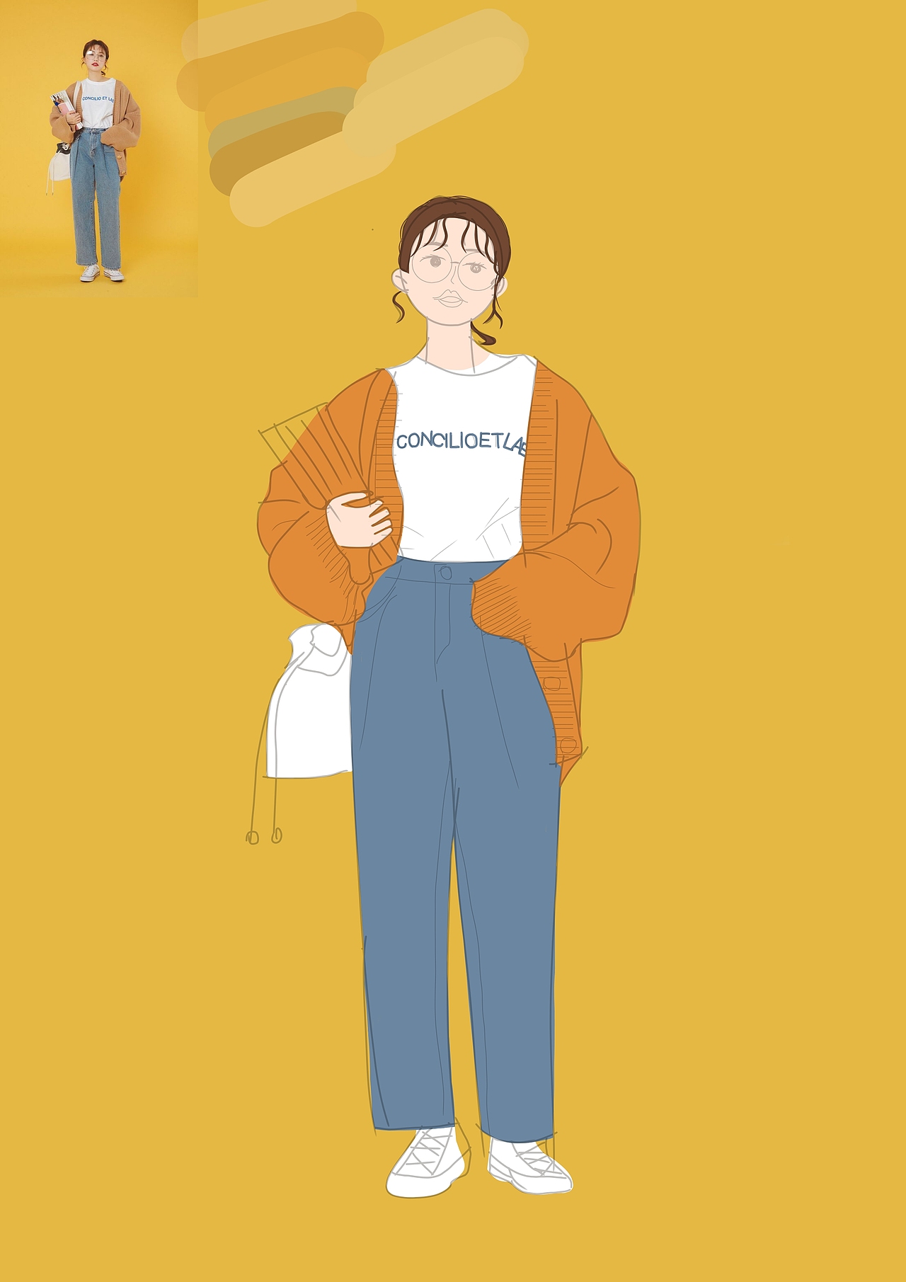 人物转插画（一）（图ZMjIxMzE2MzQ4） - 创作习作 - 站酷设计师爱画画的小G原创素材 - 站酷ZCOOL