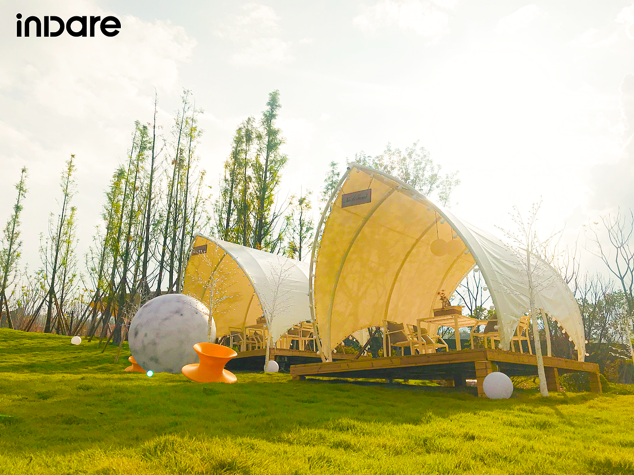 重庆融创 x inDare | 镜山月楼盘营销中心营地景观