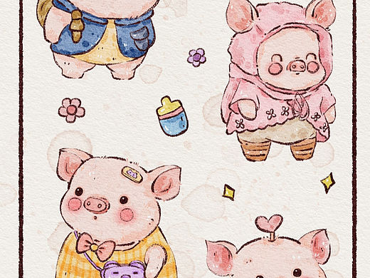 ipad水彩｜萌萌小猪