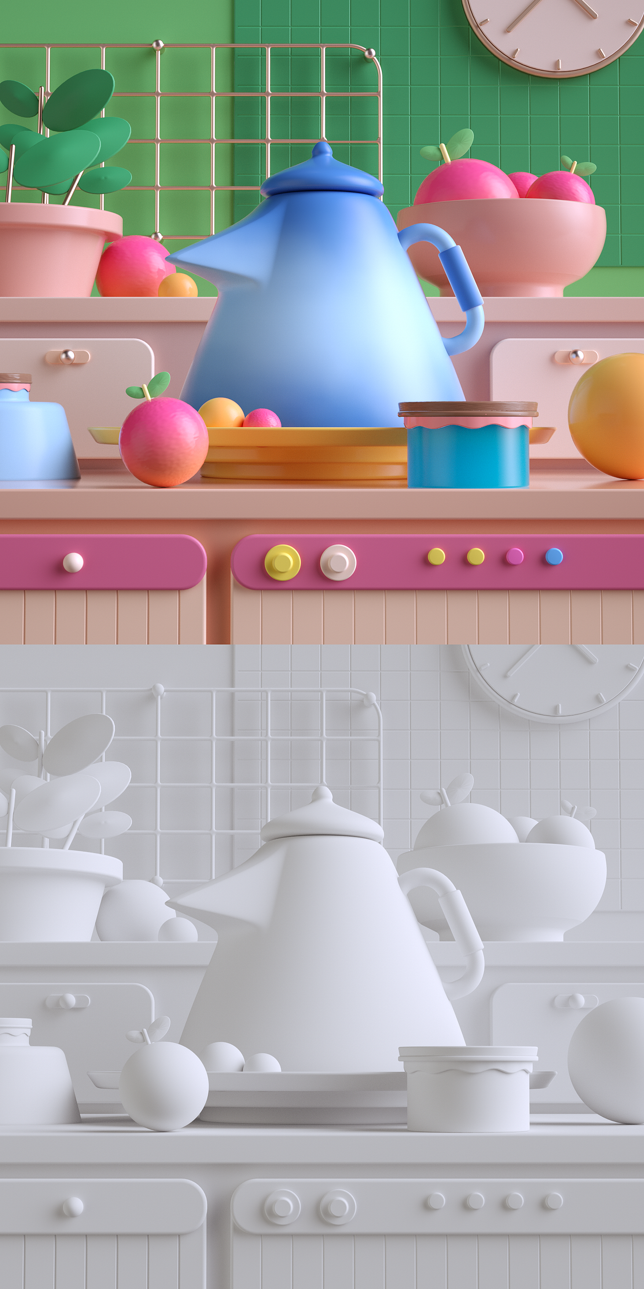 上看到了一组颜色很漂亮的国外大神c4d作品~看得我手就开始痒痒了天津