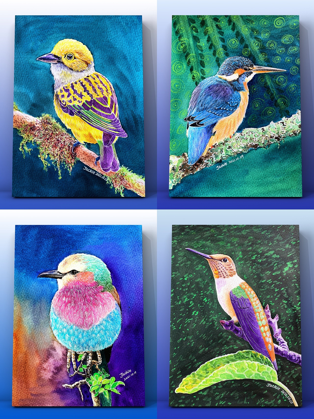 《水彩·鸟》合集|纯艺术|绘画|悦画坊文化艺术工 - 原创作品 - 站酷