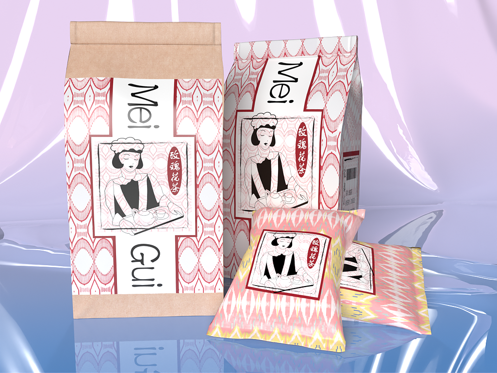 玫瑰花茶蛋糕礼盒类产品包装设计（3D效果图）（图ZMjU4ODc2OTc2） - 产品 - 站酷设计师秋裤大宅狼原创素材 - 站酷ZCOOL