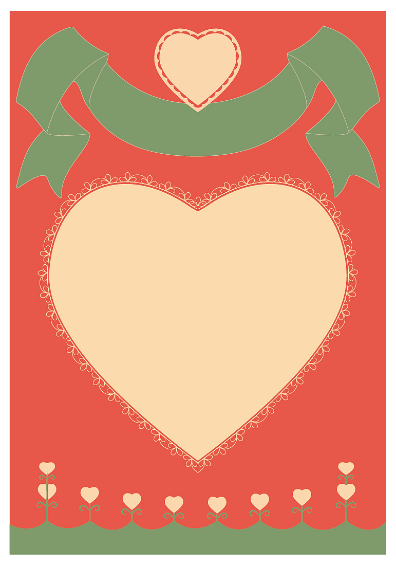 复古配色 爱心图案