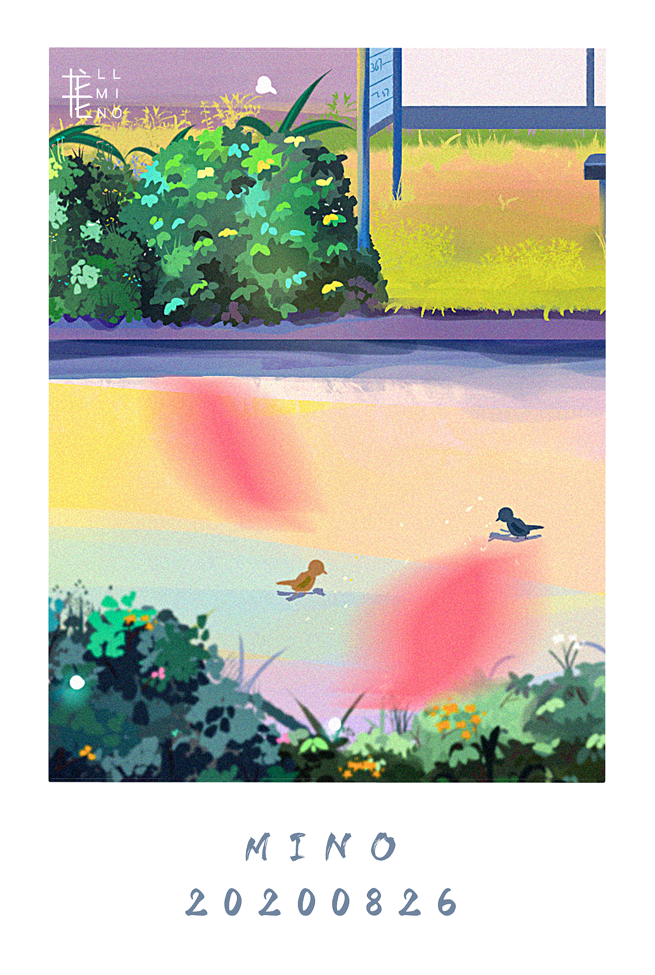 ipad插画-日系场景插画小站台