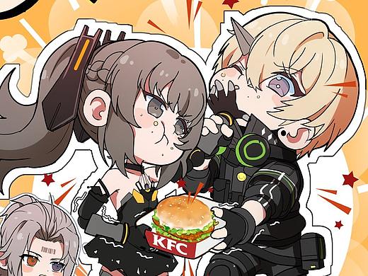 战双KFC联动四格Q版漫画
