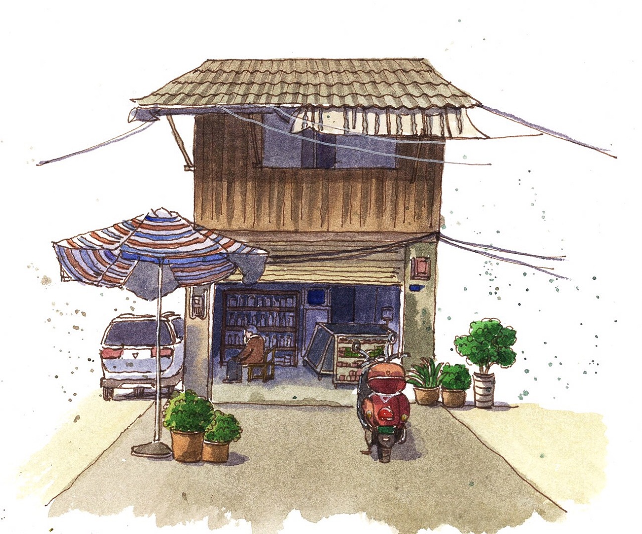 南宁边阳街系列|纯艺术|绘画|辣椒水彩 - 原创作品 - 站酷 (zcool)