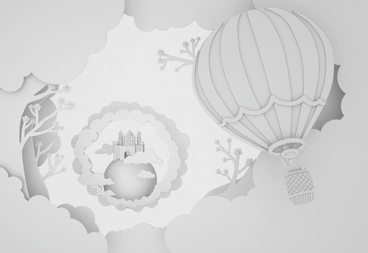 C4D剪纸风练习：探险（图ZOTgzNDcyNjA=） - 其他三维 - 站酷设计师心罗原创素材 - 站酷ZCOOL