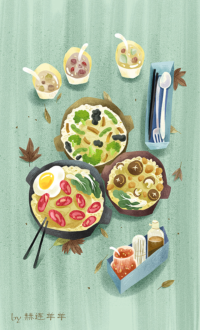 餐饮品牌“煲大人”宣传插画（图ZMTI0MTIzMjEy） - 商业插画 - 站酷设计师高子晞原创素材 - 站酷ZCOOL