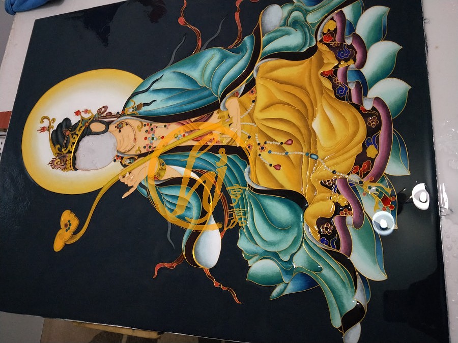 金丝沙画《文殊菩萨》