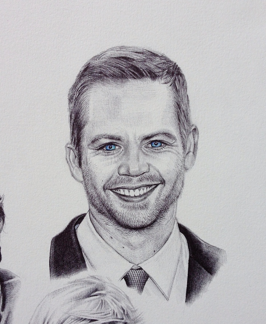 圆珠笔手绘保罗沃克