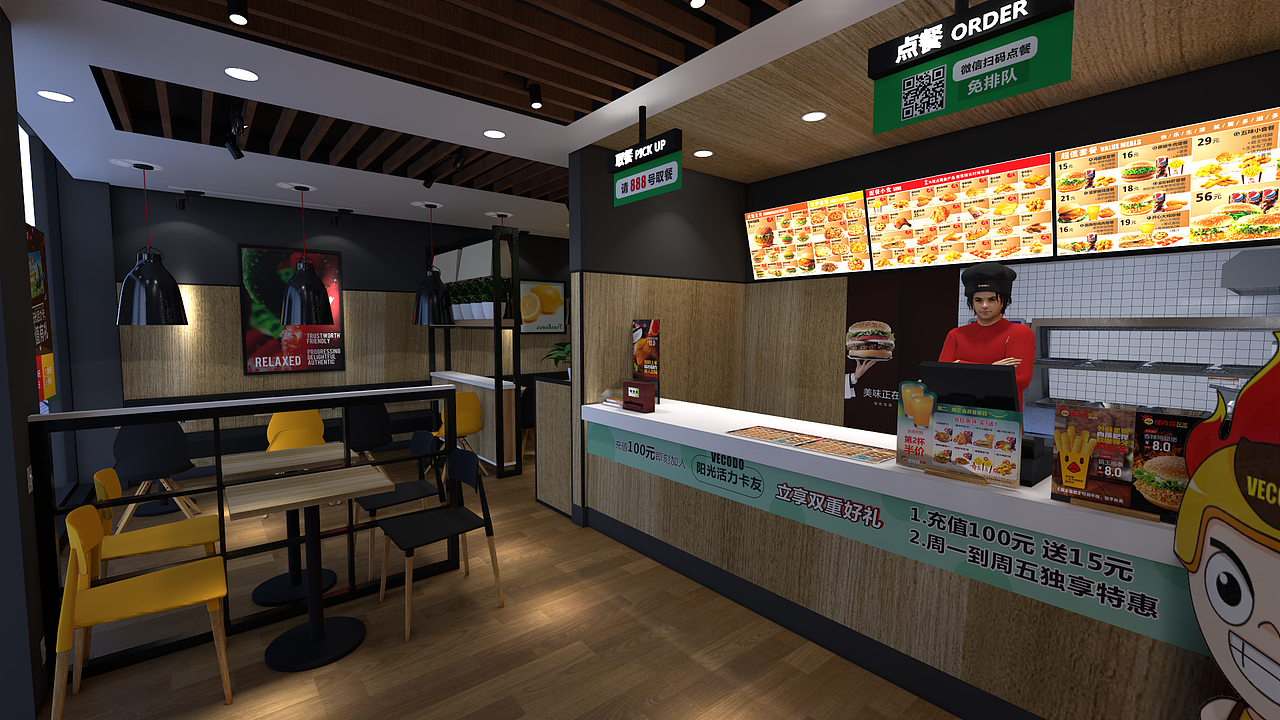 汉堡店装修设计_glendo-站酷zcool