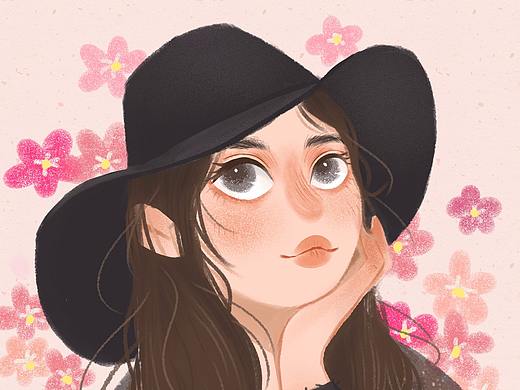 桃花少女头像（个人主页-ZNDQxNTMyNDQ=） - 创作习作 - 站酷设计师五分熟w原创素材 - 站酷ZCOOL