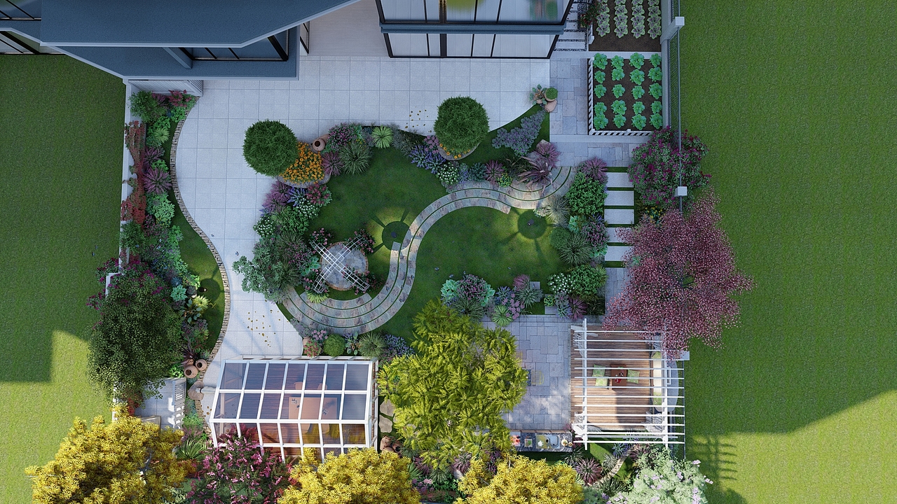 重庆龙湖揽镜500平方花镜花园(完工)_溪云庭景观设计-站酷zcool