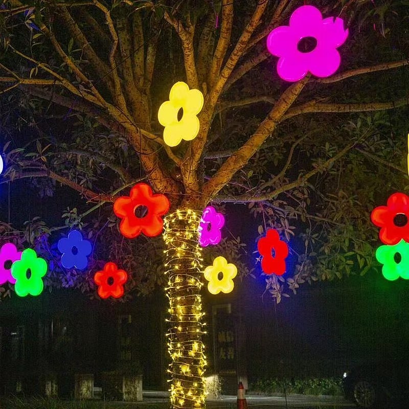 树木亮化led梅花,花朵挂件装饰