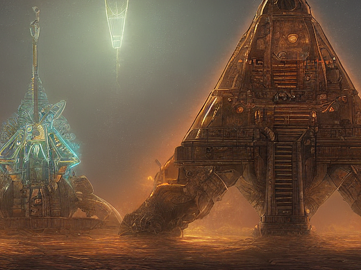 #AI创作实验室#铁壁机械外星金字塔（个人主页-ZNjIyODczMDg=） - AI作品 - 站酷设计师Z517063893原创素材 - 站酷ZCOOL