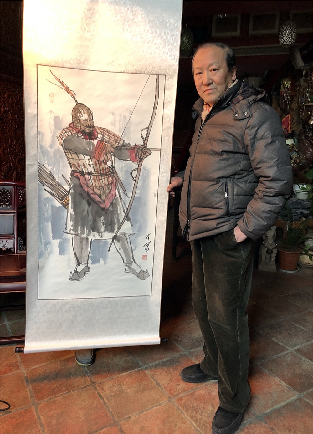 国画作品《射箭将军》_王可伟-站酷zcool