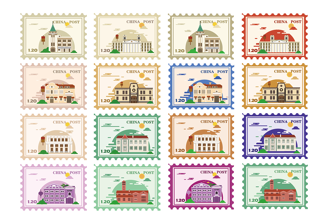 青岛里院地标性建筑邮票