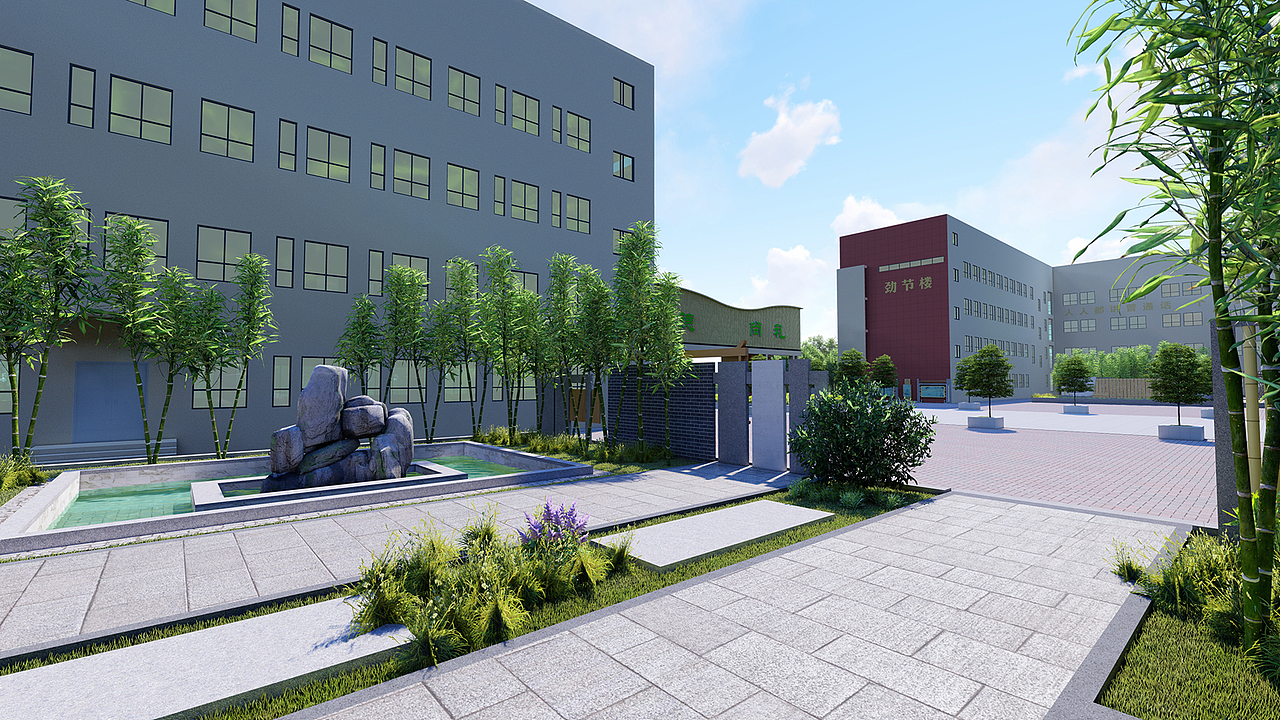 竹韵校园文化（图ZMjIwMjA4MDg4） - 景观设计 - 站酷设计师森美文化设计原创素材 - 站酷ZCOOL