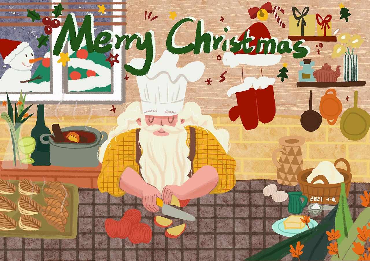圣诞节原创贺卡🎄（图ZMjc4NzE4MjAw） - 艺术插画 - 站酷设计师小皮archipiiiii原创素材 - 站酷ZCOOL