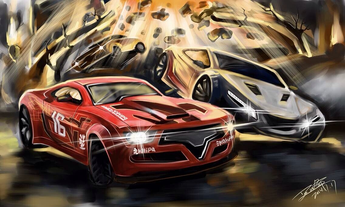 手绘《速度与激情》|插画|新锐潮流插画|june吴疯疯_原创作品-站酷