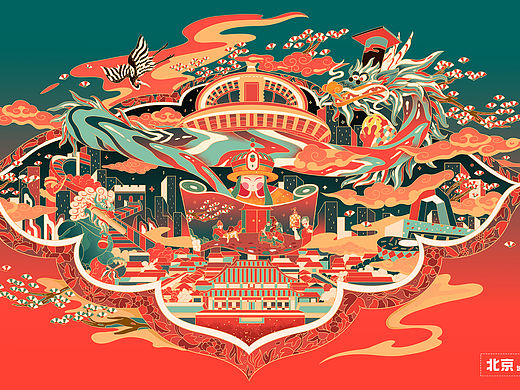 城市印象插画-北京