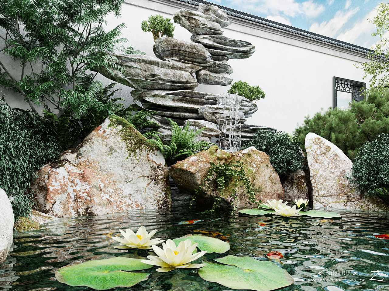 新中式别墅庭院·自然·舒适·现代化