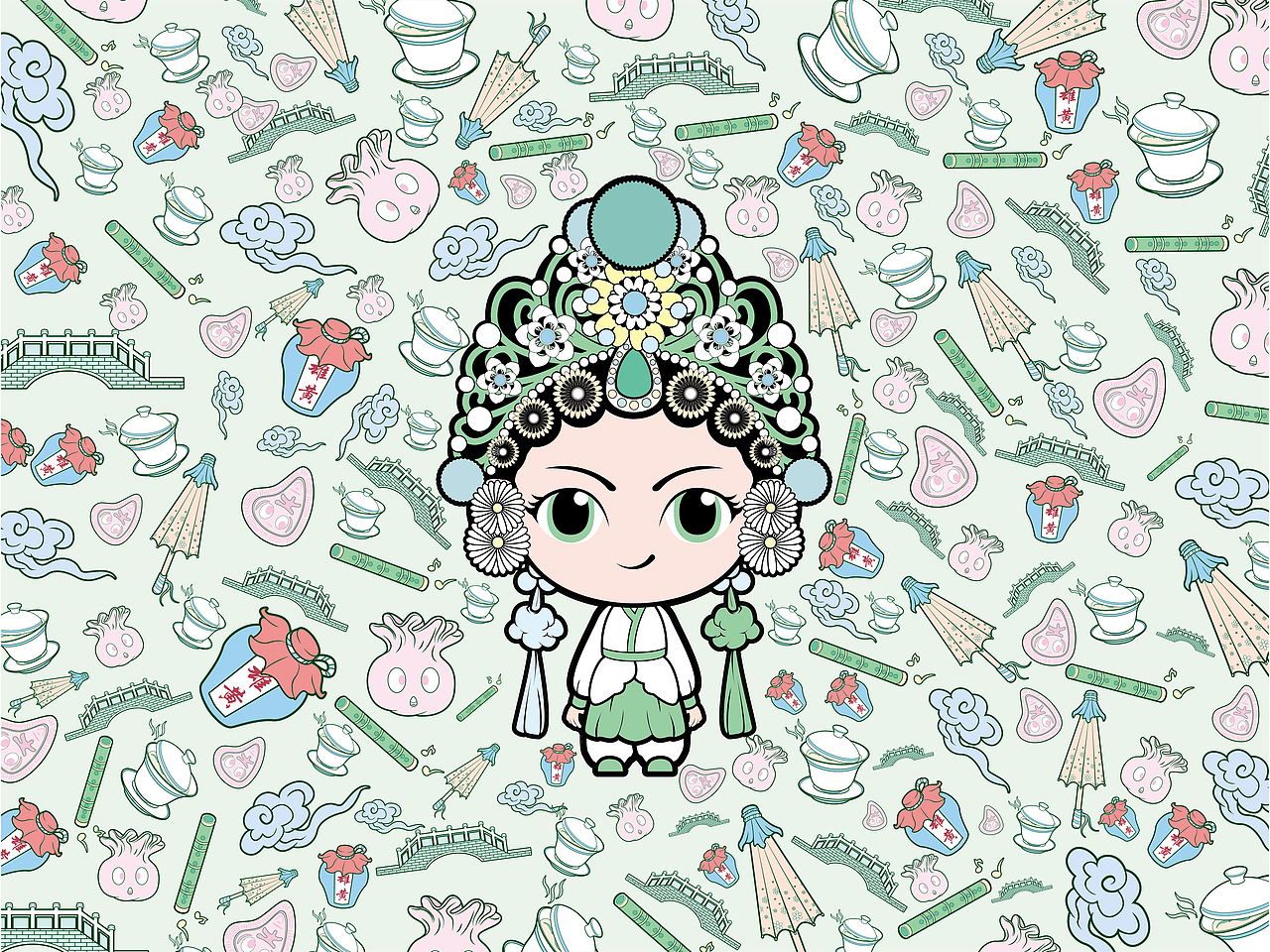 潮剧ip形象设计（图ZMjU1ODc3OTg4） - IP形象 - 站酷设计师是怡宝吖原创素材 - 站酷ZCOOL