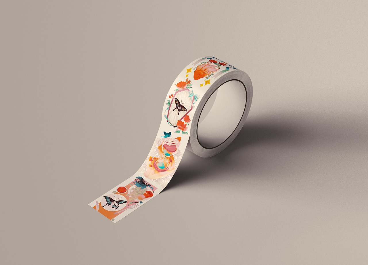 哥特风纸胶带插画