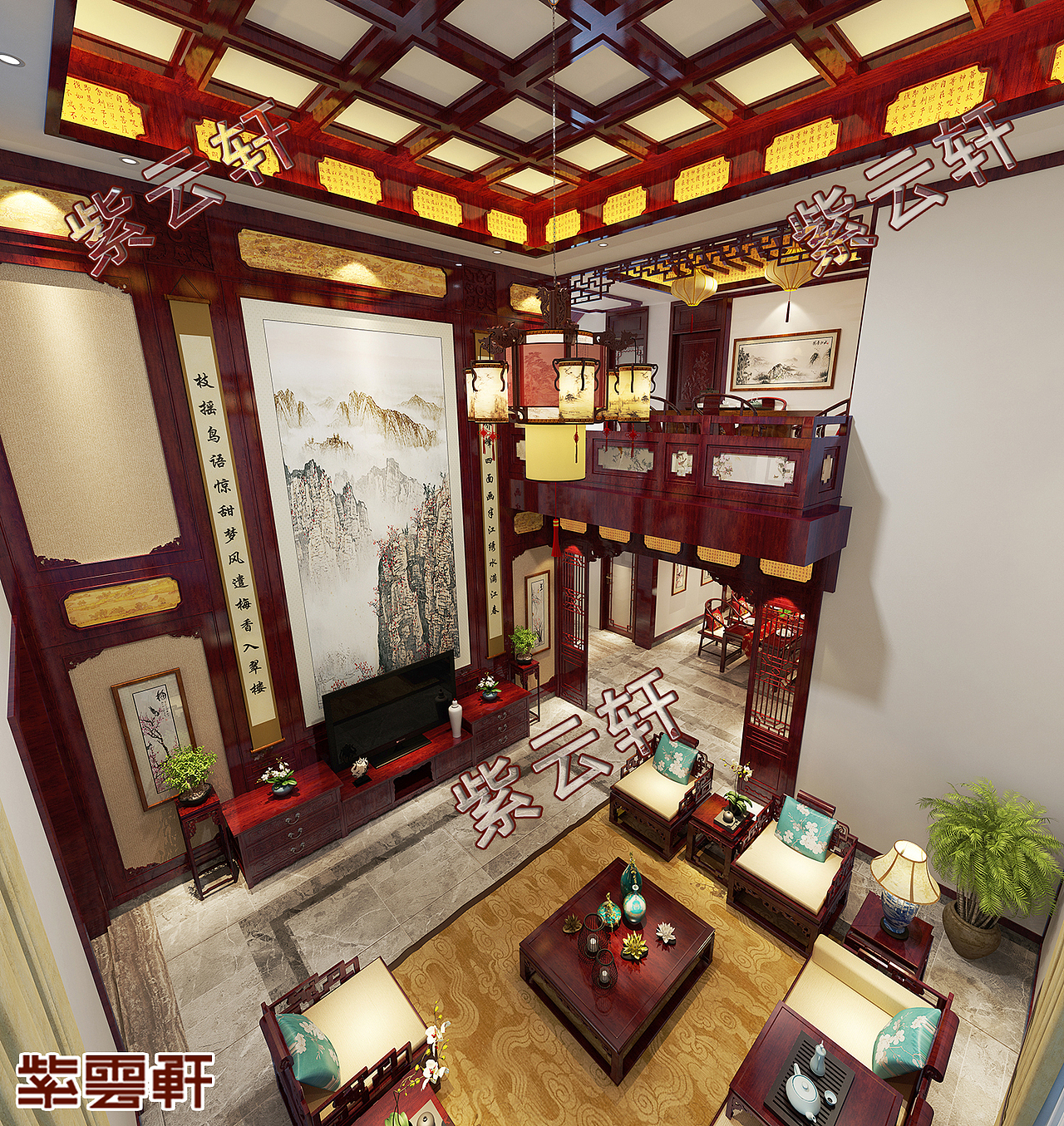 简约中式复式设计装修 大空间小宫殿的享受（图ZMjc2OTg5NTUy） - 家装设计 - 站酷设计师紫云轩中式原创素材 - 站酷ZCOOL