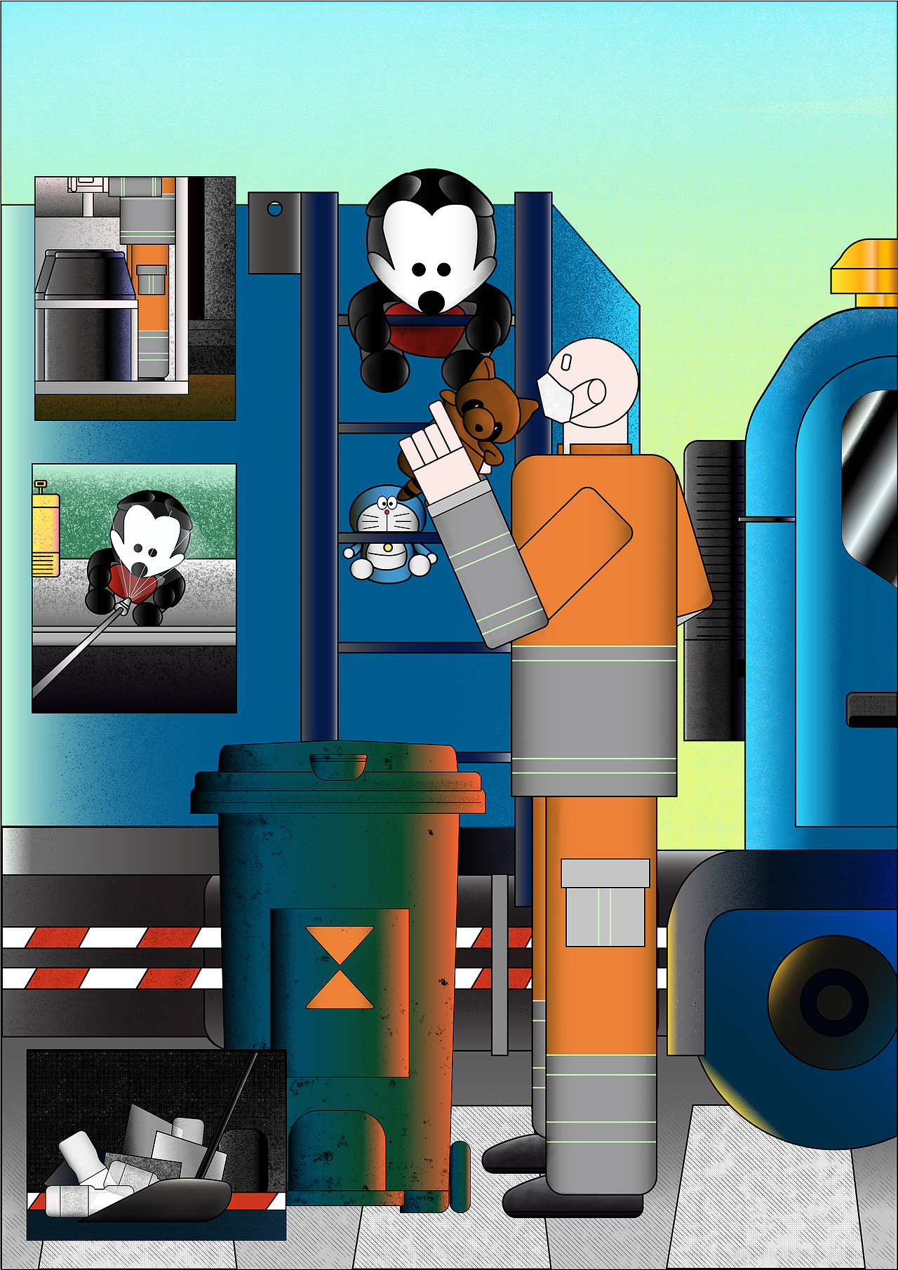 毕业设计|叙事性插画设计研究-关于社交中的行为反差