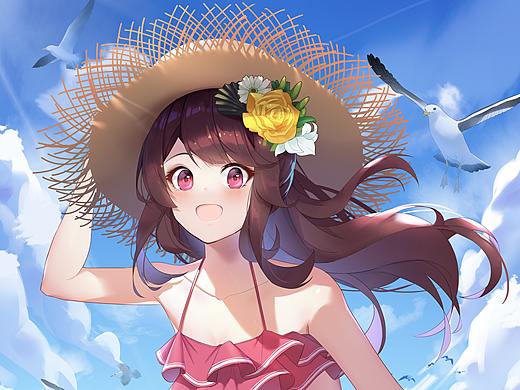 日系海边插画练习（个人主页-ZNDgzOTk1Mjg=） - 创作习作 - 站酷设计师松松_画师原创素材 - 站酷ZCOOL