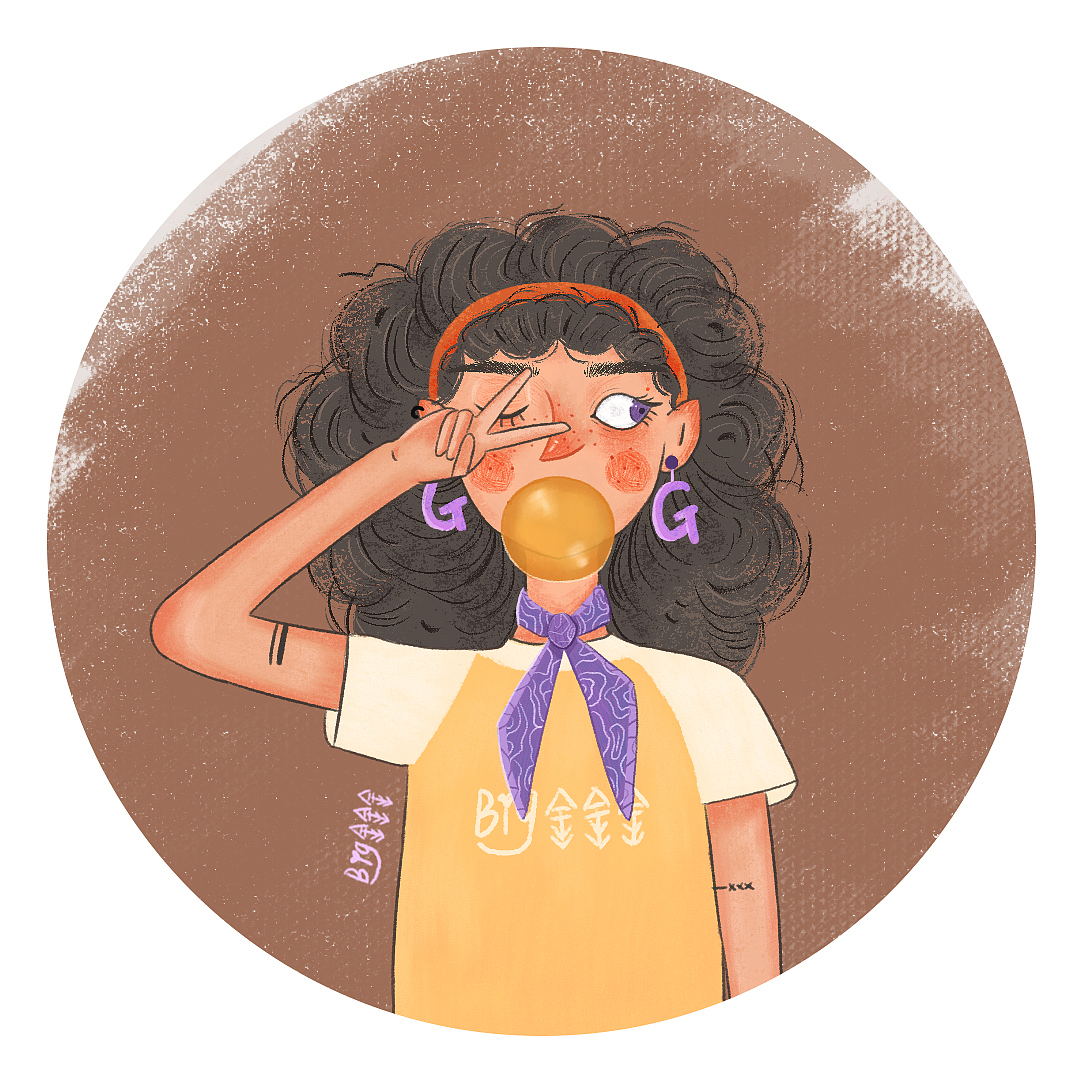 泡泡糖少女系列（图ZMTcxMzMxNDQ0） - 创作习作 - 站酷设计师big金金金原创素材 - 站酷ZCOOL