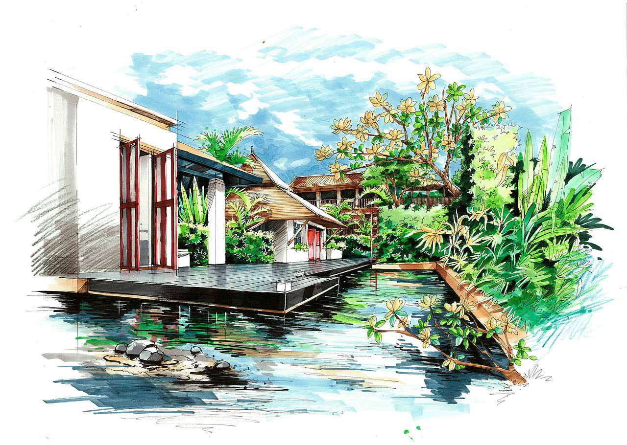 大学期间手绘作品|空间|景观设计|william0369 - 原创作品 - 站酷