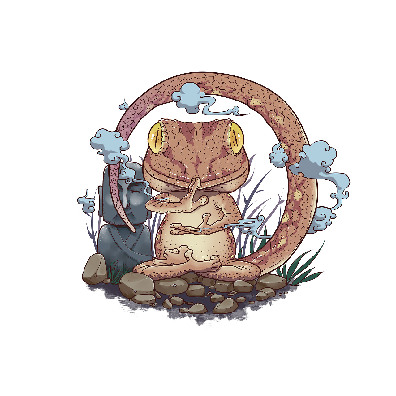 五毒饼包装插画