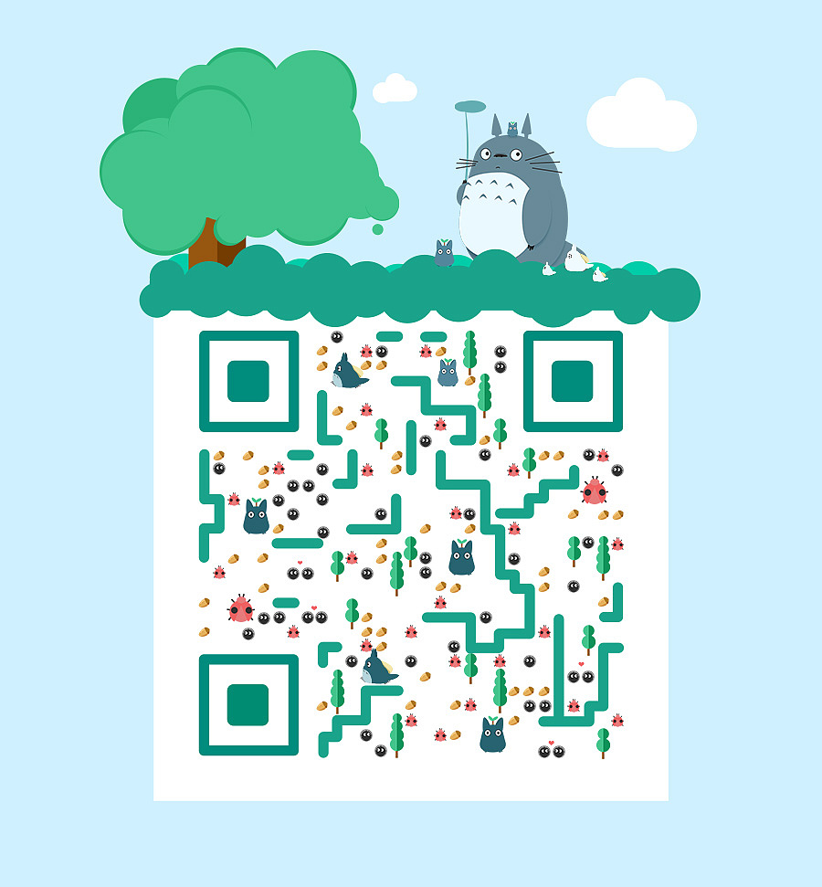 龙猫二维码设计（图ZOTc5NDU0MDA=） - 其他UI - 站酷设计师bystander203原创素材 - 站酷ZCOOL