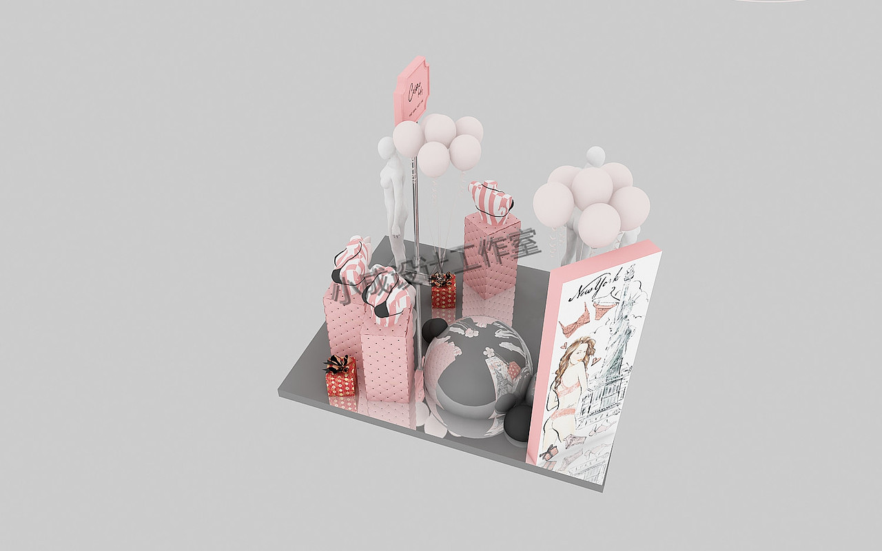 【美陈DP点】商场dp点兔子主题内衣美陈 圣诞节复活节