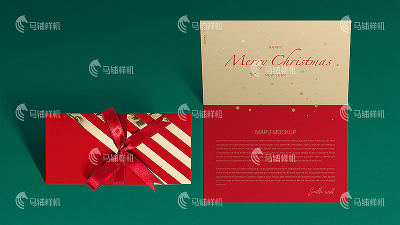 圣诞贺卡智能贴图样机模板vi设计提案展示效果psd素材
