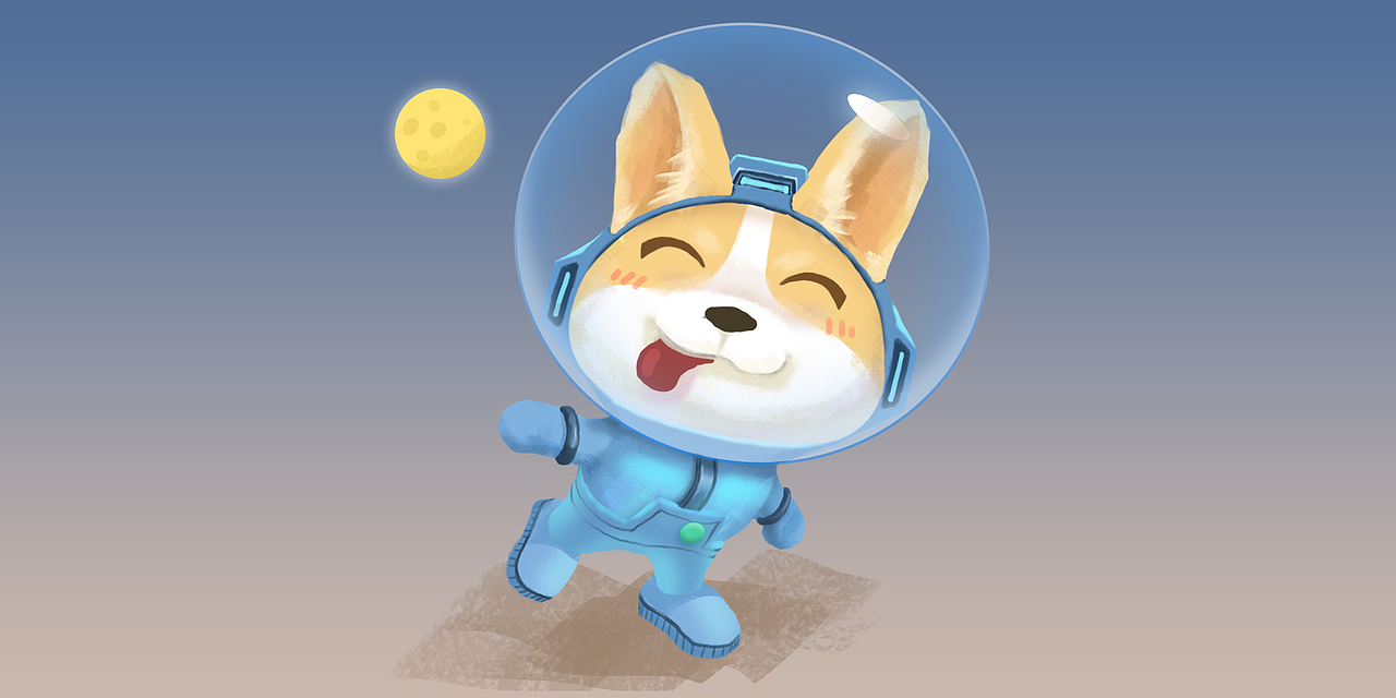 【手绘】太空小柯基