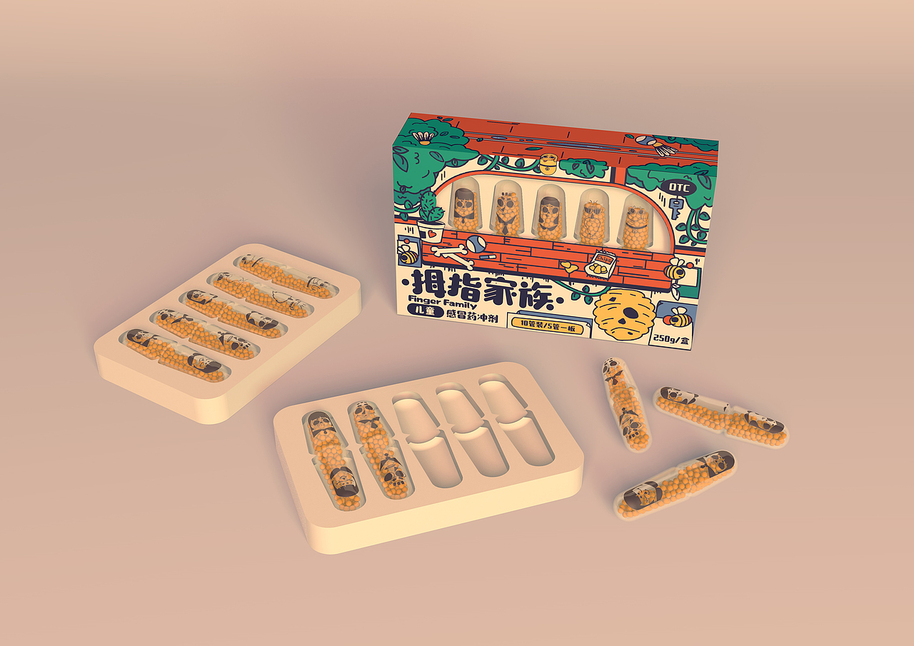 拇指家族儿童药品包装设计