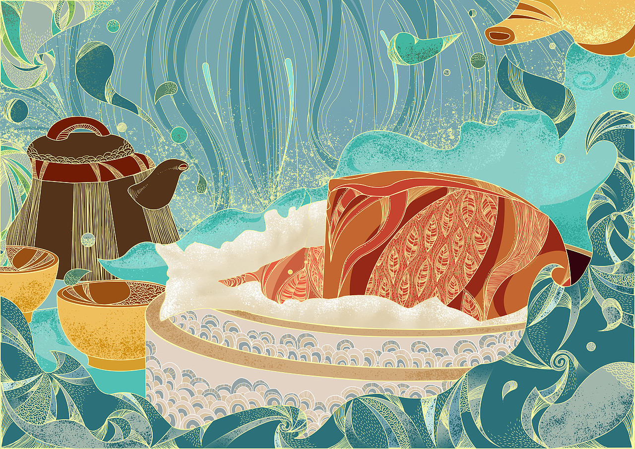 满月斋粤式糕点（图ZMjM1OTczOTEy） - 商业插画 - 站酷设计师老虎嘛嘛原创素材 - 站酷ZCOOL