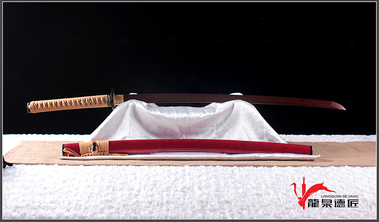 德匠堂宝剑-龙泉刀剑-赤艳打刀|花纹钢(DJ-1351)