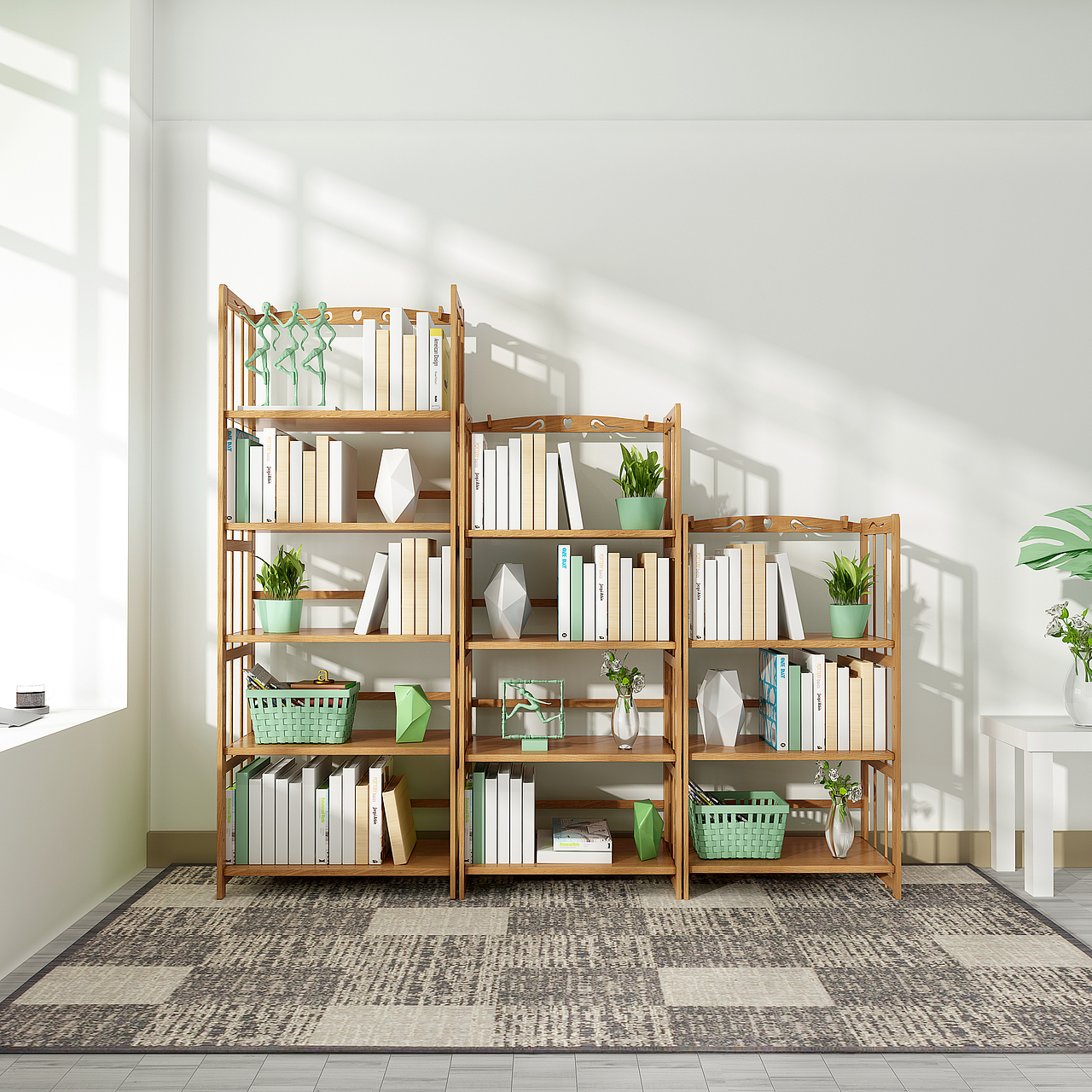 竹木书架三维建模渲染