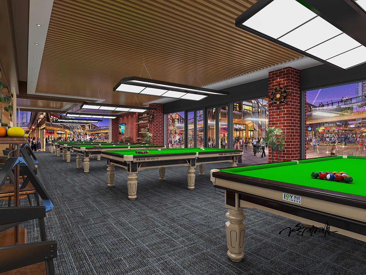 台球俱乐部|空间|家装设计|佟玥玥_原创作品-站酷zcool
