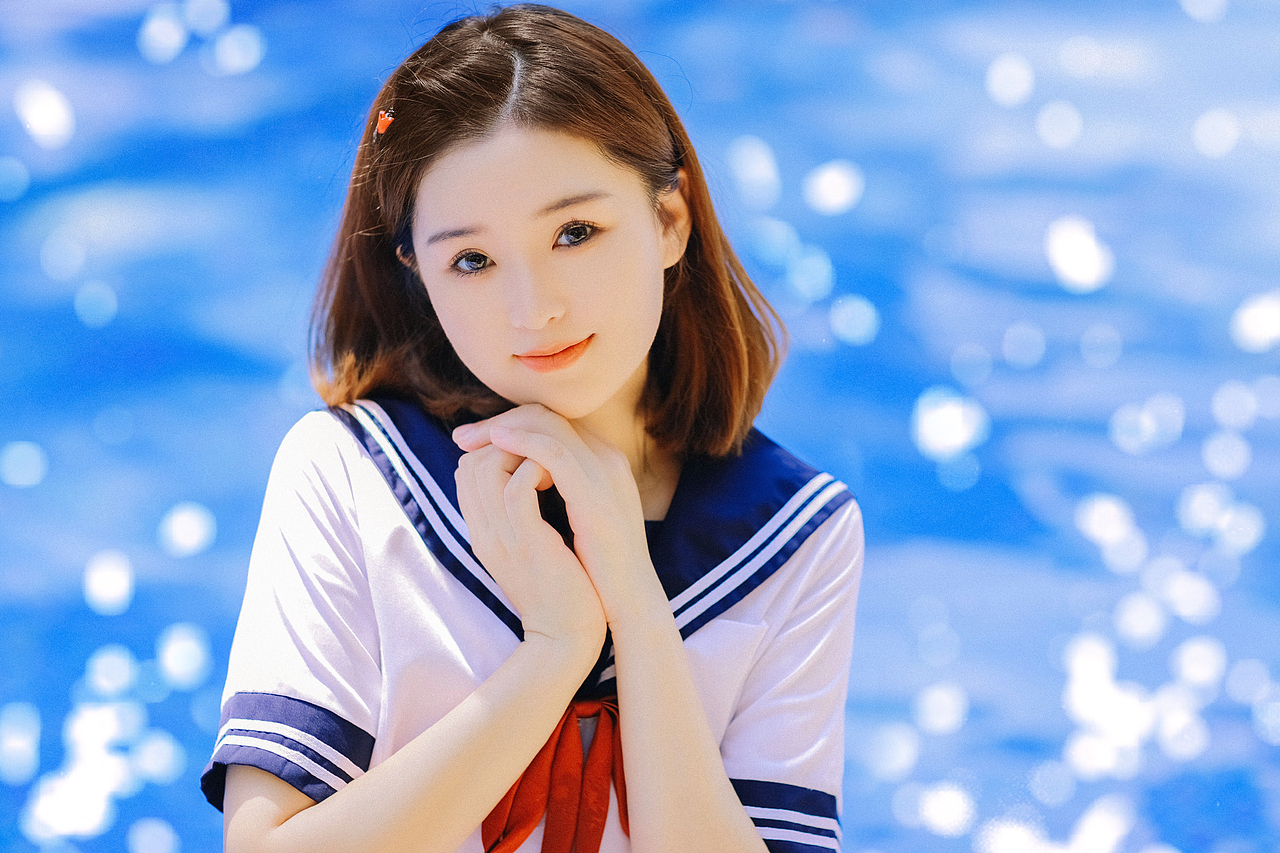 💙✨夏日泳池JK写真☀️