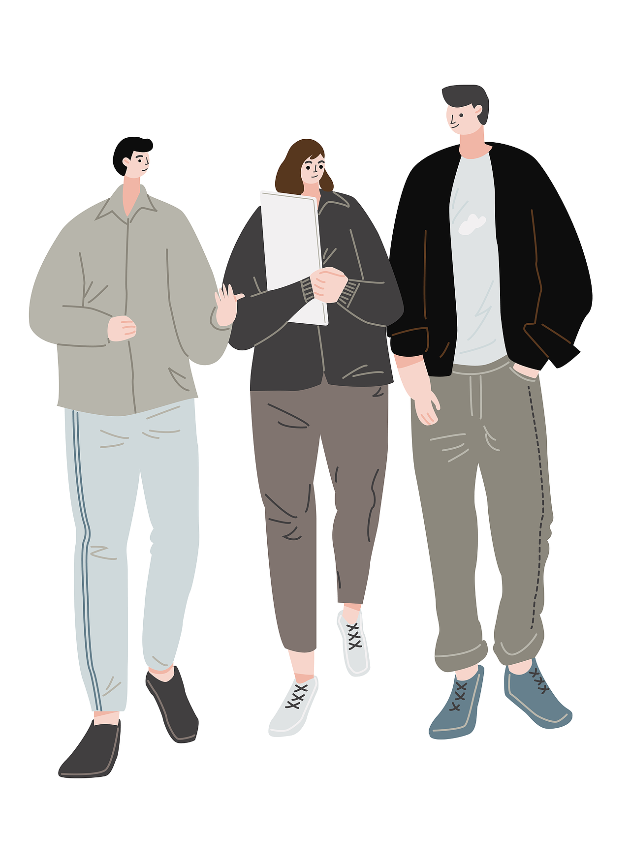 一组简约时尚文艺的人物